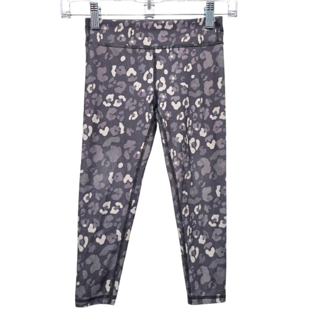 Eddie Bauer Stylish Gray Leopard Print Kids Leggings XS (5/6)